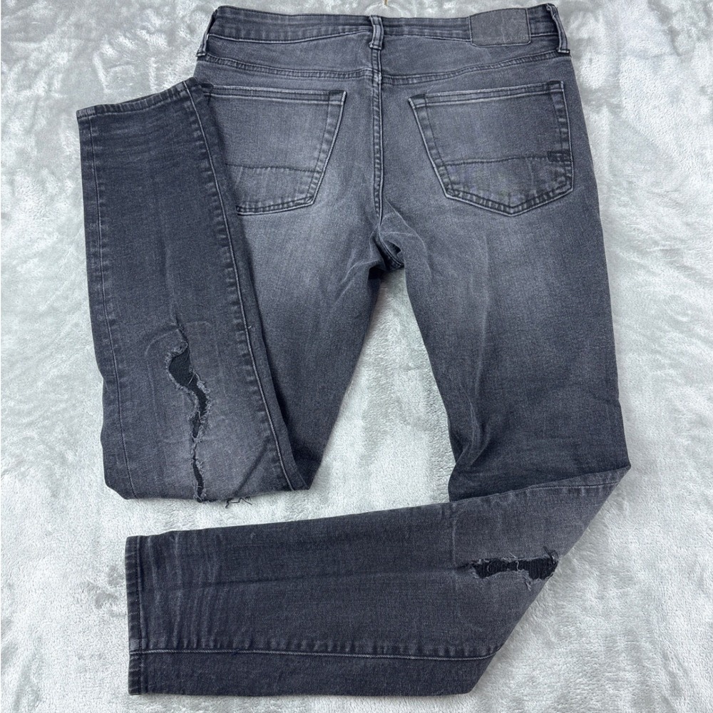 Aeropostale Jeans Mens 31x32 Super Skinny Black Distressed Ripped EUC